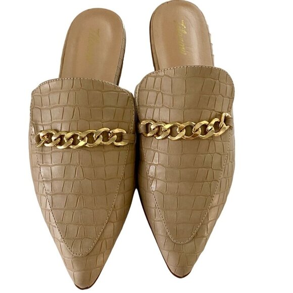 Tilocow Chain Backless Flat Mules Comfortable Slides Women's Size 9 - Picture 3 of 7